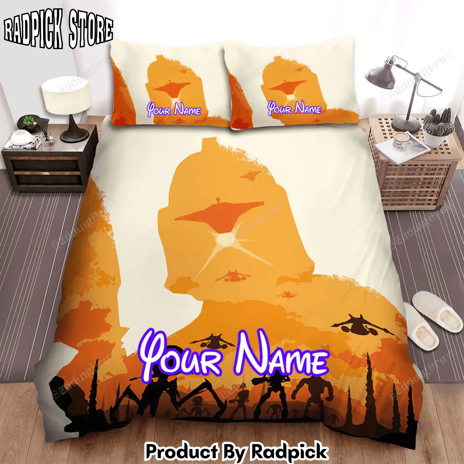 Radpick star wars episode ii attack of the clones new logo movie poster bed sheets duvet cover personalized name bedding sets rp3271967